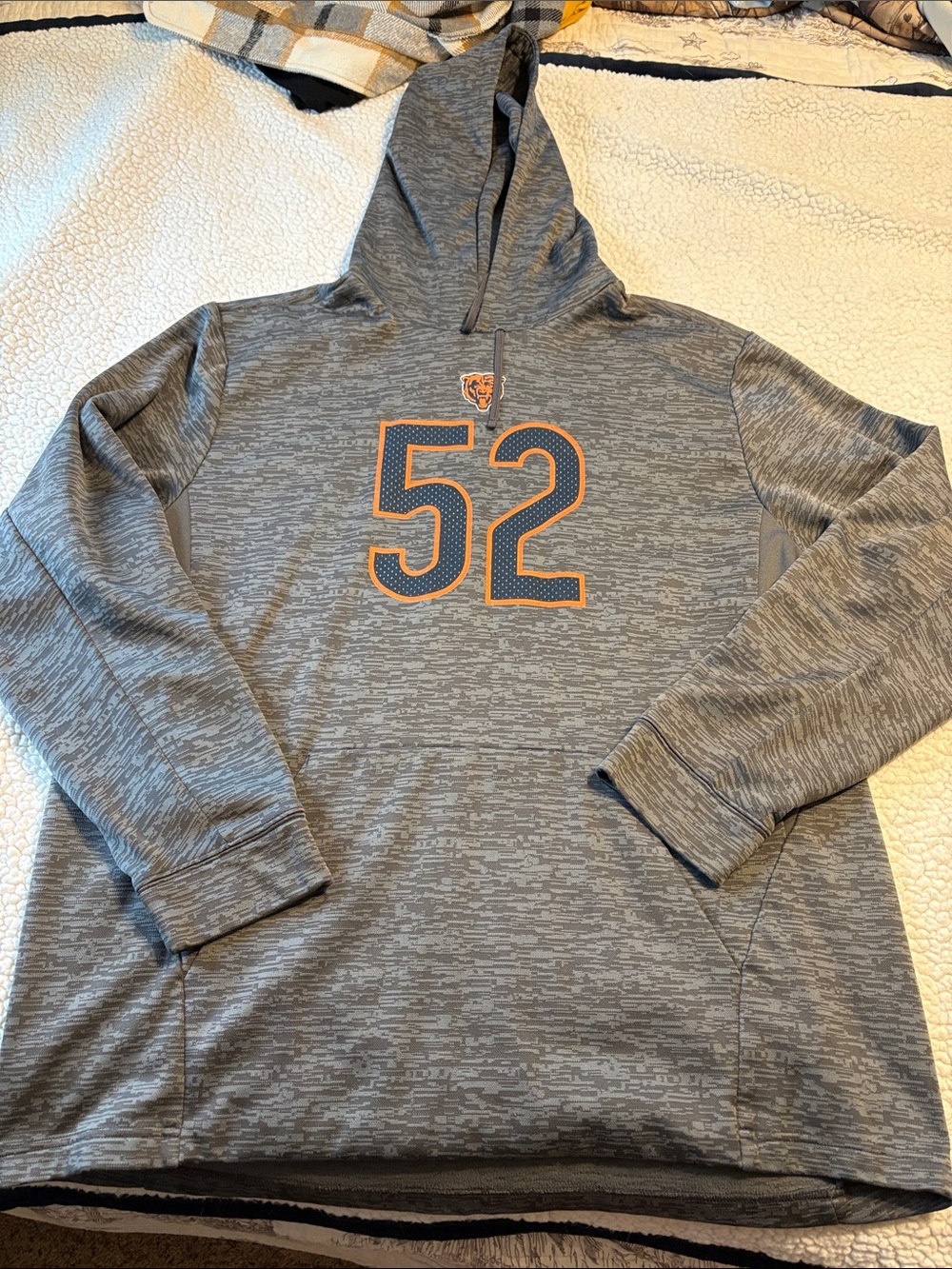 Fanatics Gray Hooded Pullover with Orange '52' Graphic